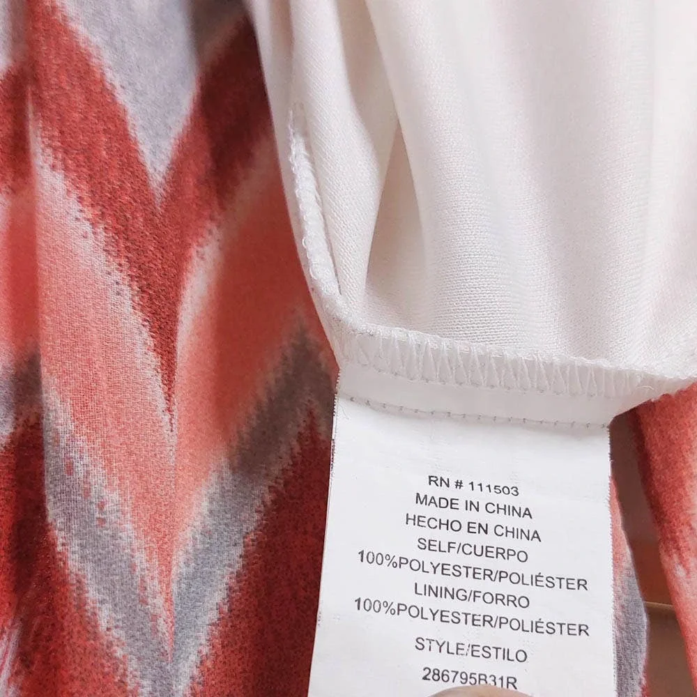AUW Sleeveless Pink Chevron Dress Gold Accent 16 Plus_8